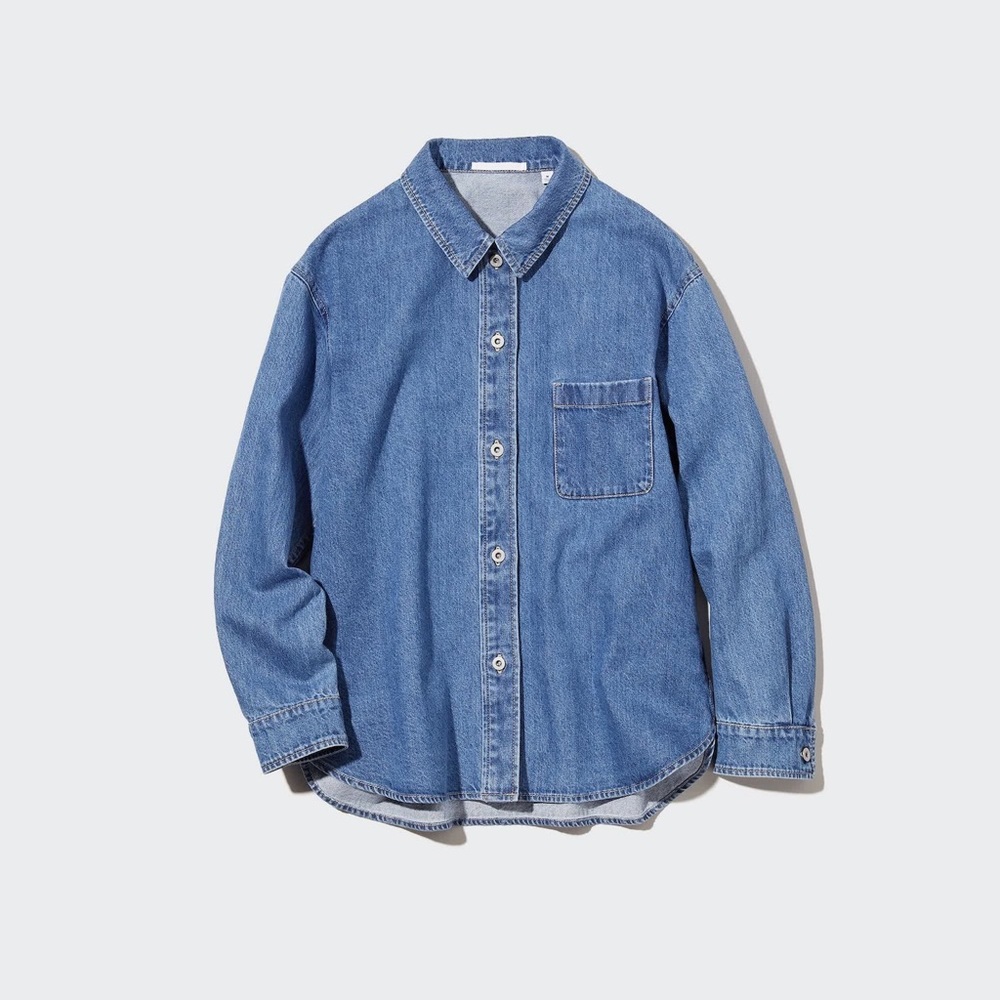 Uniqlo Denim Shirt Jacket in 64 Blue